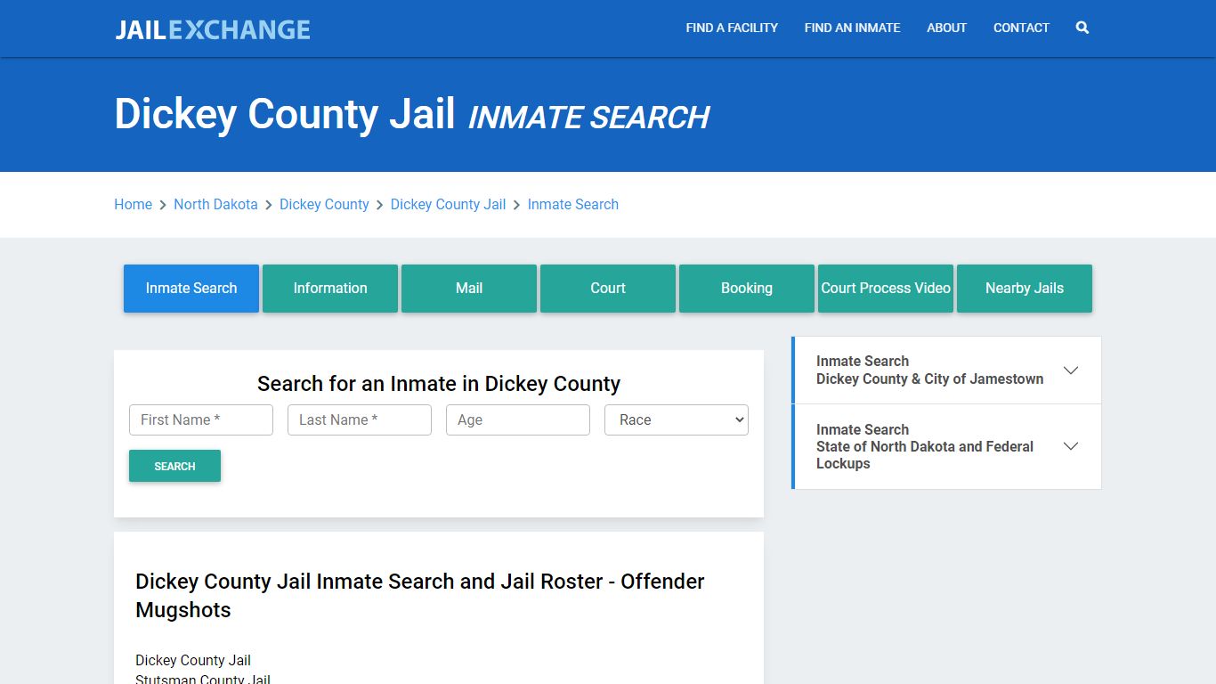 Dickey County Jail, ND Inmate Search: Roster & Mugshots