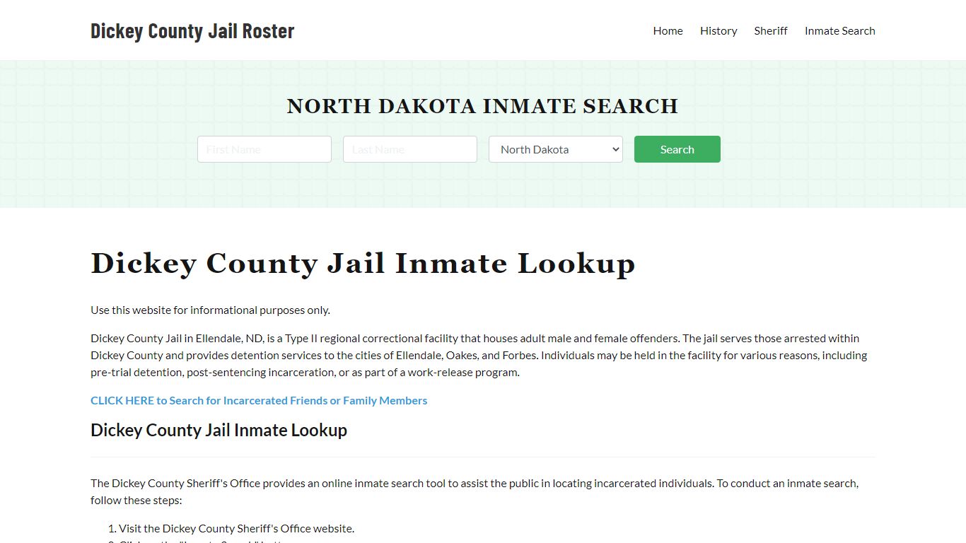 Dickey County Jail Roster Lookup, ND, Inmate Search