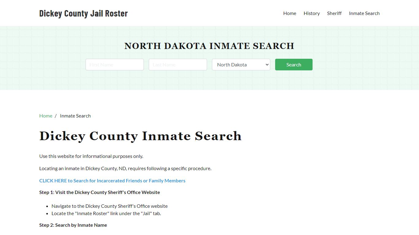 Dickey County, ND Detainee Lookup